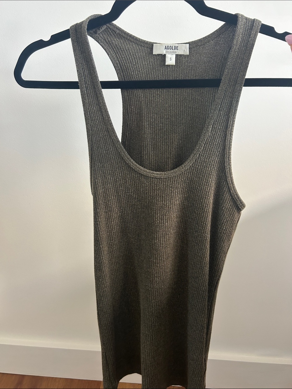 Agolde Olive Ribbed Tank Top